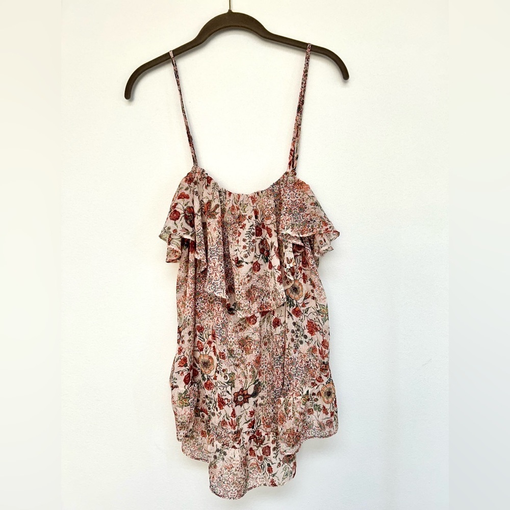 Victoria's Secret Floral Ruffle Chemise in Cream and Red